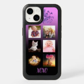 Custom photo collage on black and pink otterbox iPhone case (Back)