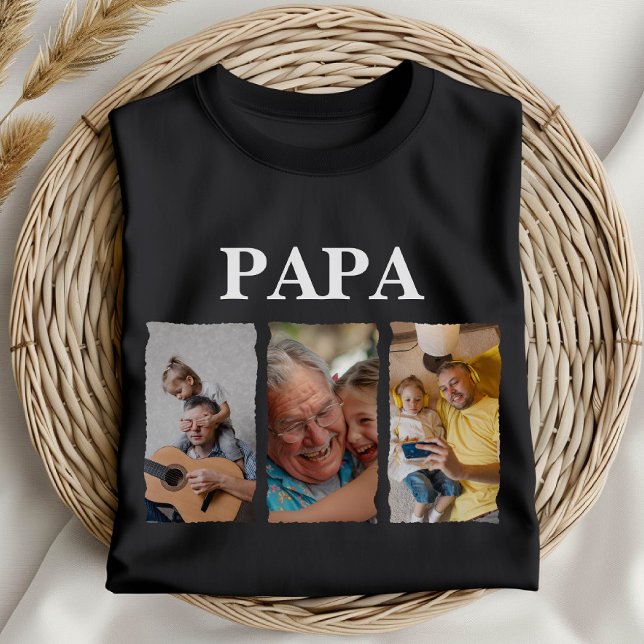 Custom Photo Collage Papa – Personalized Gift T-Shirt (Creator Uploaded)