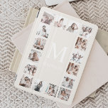 Custom Photo Collage Personalized Beige iPad Mini Cover<br><div class="desc">Create your own personalized 16 photo collage,  ipad smart cover beige background. The ipad smart cover face also features your monogram. Add your favorite photos,  designs or artworks to create something really unique.</div>
