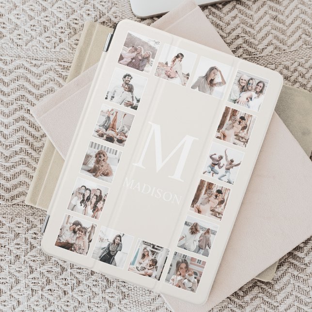 Custom Photo Collage Personalized Beige iPad Mini Cover (Creator Uploaded)