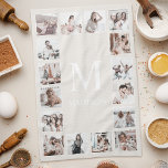 Custom Photo Collage Personalized Beige Kitchen Towel<br><div class="desc">Create your own personalized 16 photo collage,  kitchen towel beige background. The kitchen towel face also features your monogram and name. Add your favorite photos,  designs or artworks to create something really unique.</div>