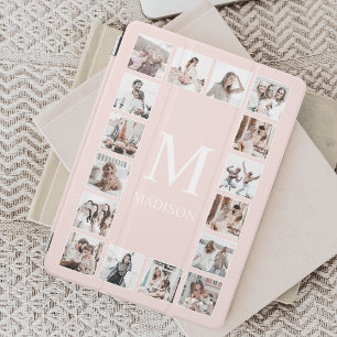 Custom Photo Collage Personalized Blush Pink iPad Mini Cover