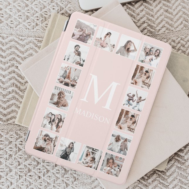 Custom Photo Collage Personalized Blush Pink iPad Mini Cover (Creator Uploaded)