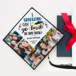 Custom photo collage personalized fun ironic graduation cap topper<br><div class="desc">Celebrate your big day with this fun self-ironic graduation cap topper featuring a sarcastic quote that reads "I graduated, ca I go to bed now?" decorated with little golden stars and with a black graduation cap with tassel. Easily customize this topper with your name and graduation year and with 5...</div>