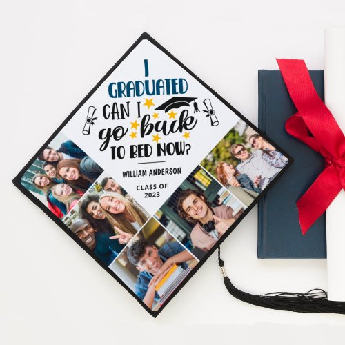 Custom photo collage personalized fun ironic graduation cap topper
