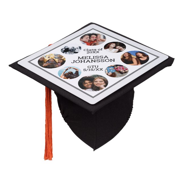 Custom Photo Collage Personalized Graduation Cap T (Angled)