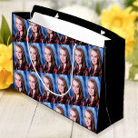 Custom Photo Collage Personalized Large Gift Bag<br><div class="desc">Upload a photo, and easily create your personalized gift bag. Click CUSTOMIZE FURTHER to change the background color. You can TRANSFER this DESIGN on other Zazzle products and adjust it to fit most of the Zazzle items. Standard Studio designs are made in high-resolution vector graphics for a professional print. Thank...</div>