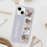Custom Photo Collage Personalized Lavender iPhone 14 Case<br><div class="desc">Customize your phone with our lavender case,  featuring a personalized name and monogram,  along with up to 4 of your favorite photos. Create a unique and stylish accessory that reflects your personality and style. Our high-quality cases offer durable protection for your device while showcasing your personal touch.</div>