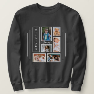 Custom Photo Collage Personalized Men's Dark Gray Sweatshirt