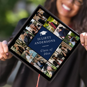 Custom Photo Collage Personalized Name Year Graduation Cap Topper