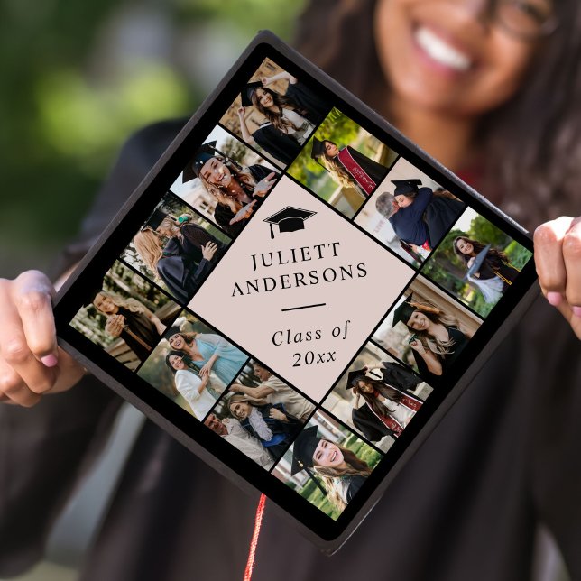 Custom Photo Collage Personalized Name Year Graduation Cap Topper (Creator Uploaded)