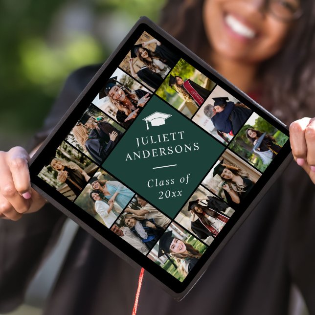Custom Photo Collage Personalized Name Year Graduation Cap Topper (Creator Uploaded)