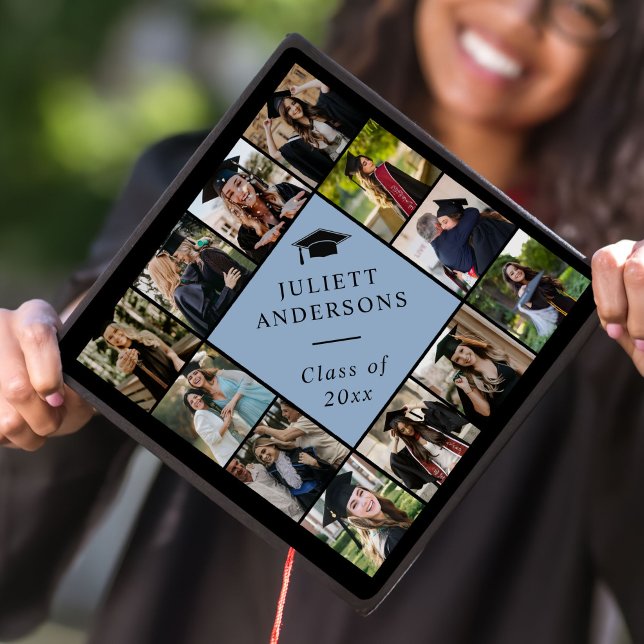 Custom Photo Collage Personalized Name Year Graduation Cap Topper (Creator Uploaded)