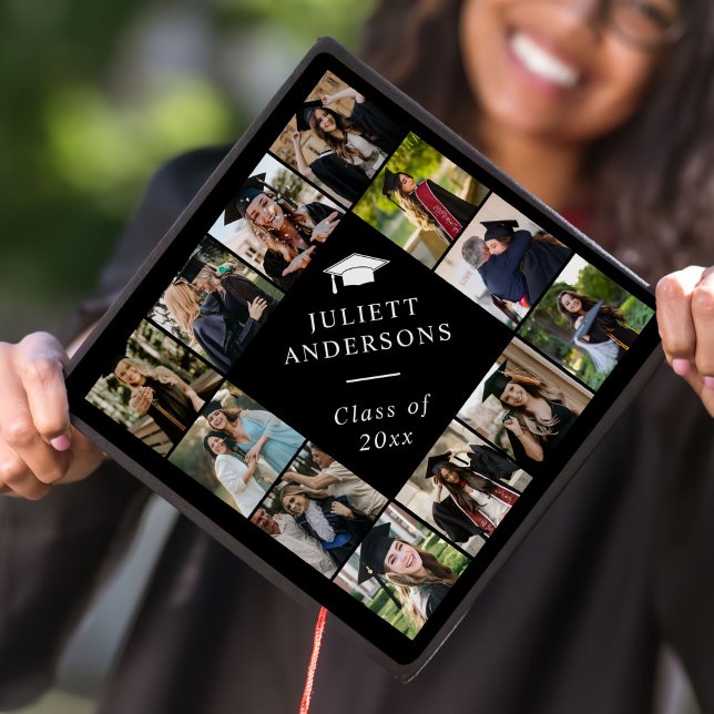 Custom Photo Collage Personalized Name Year Graduation Cap Topper (Creator Uploaded)