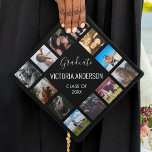 Custom Photo Collage Personalized Name Year Graduation Cap Topper<br><div class="desc">Easily customize this photo collage graduation cap topper with 12 favorite photos of your family,  friends or memories. Personalize further with your name and class year. You can even change the background color to suit your style.</div>