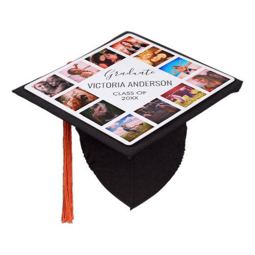 Custom Photo Collage Personalized Name Year Graduation Cap Topper Custom Photo Collage Personalized Name Year Graduation Cap Topper