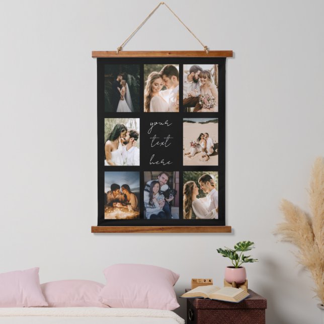 Custom Photo Collage Personalized Picture Family Hanging Tapestry (Bedroom)