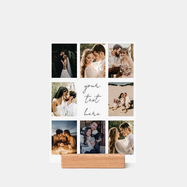 Custom Photo Collage Personalized Picture Family Holder (Woodblock)