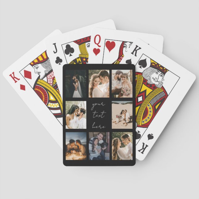 Custom Photo Collage Personalized Picture Family Poker Cards (Back)