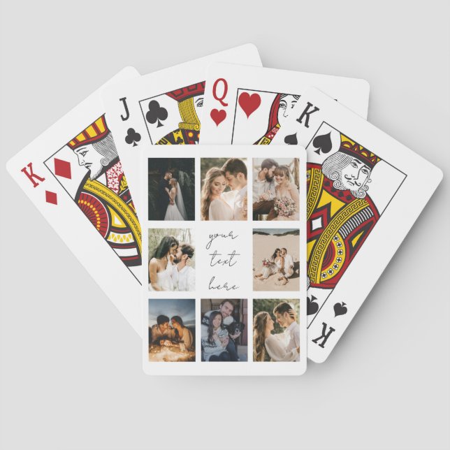 Custom Photo Collage Personalized Picture Family Poker Cards (Back)