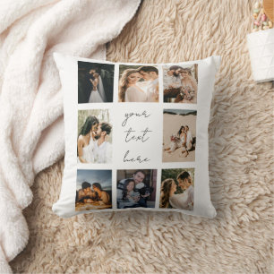 Custom Photo Collage Personalized Picture Family Throw Pillow