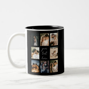 Custom Photo Collage Personalized Picture Family Two-Tone Coffee Mug
