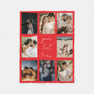 Custom Photo Collage Personalized Picture Romantic Fleece Blanket