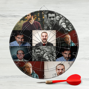 Custom Photo Collage Personalized Picture Template Dart Board