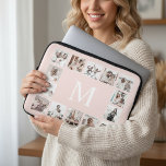 Custom Photo Collage Personalized Pink Laptop Sleeve<br><div class="desc">Create your own personalized 14 photo collage,  laptop sleeve blush pink background. The laptop sleeve face also features your monogram. Add your favorite photos,  designs or artworks to create something really unique.</div>