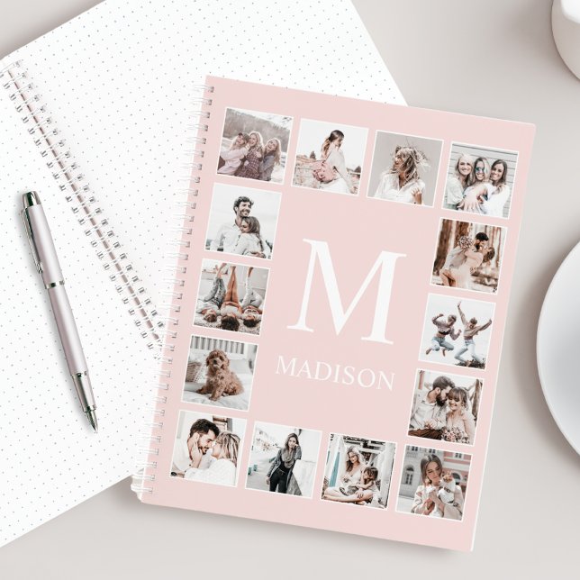 Custom Photo Collage Personalized Pink Notebook (Creator Uploaded)
