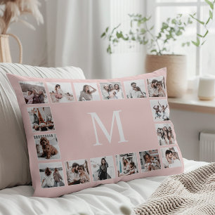 Custom Photo Collage Personalized Pink Pillow Case