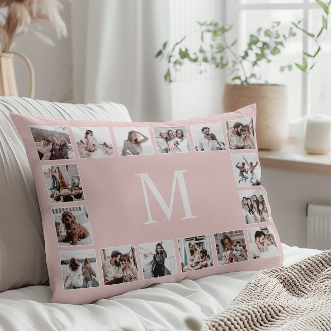 Custom Photo Collage Personalized Pink Pillow Case (Creator Uploaded)
