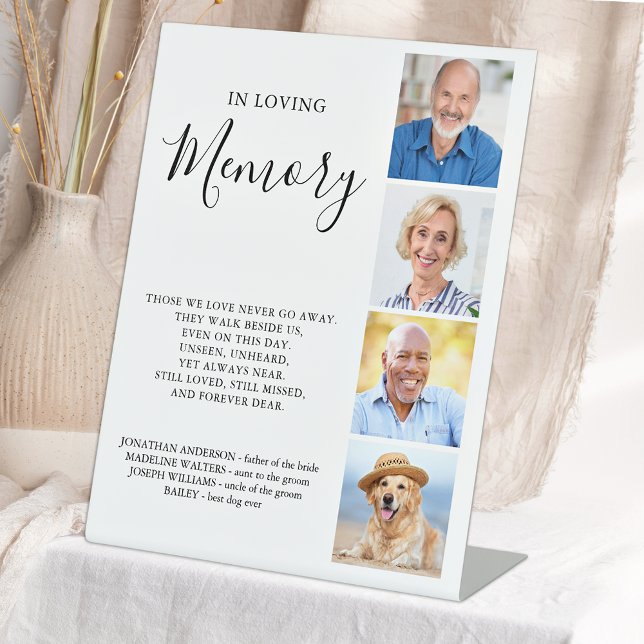 Custom Photo Collage Personalized Wedding Memorial Pedestal Sign (Creator Uploaded)