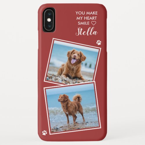Custom Photo Collage Pet Dog Cat Quote Cute Photo iPhone XS Max Case