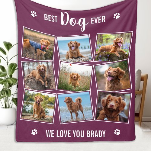 Custom Photo Collage Pet DOG Lover 9 Picture Fleece Blanket