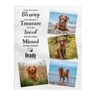 Custom Photo Collage Pet Dog Memorial Acrylic Print