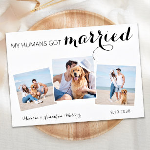 Custom Photo Collage Pet Dog Wedding Elopement Save The Date