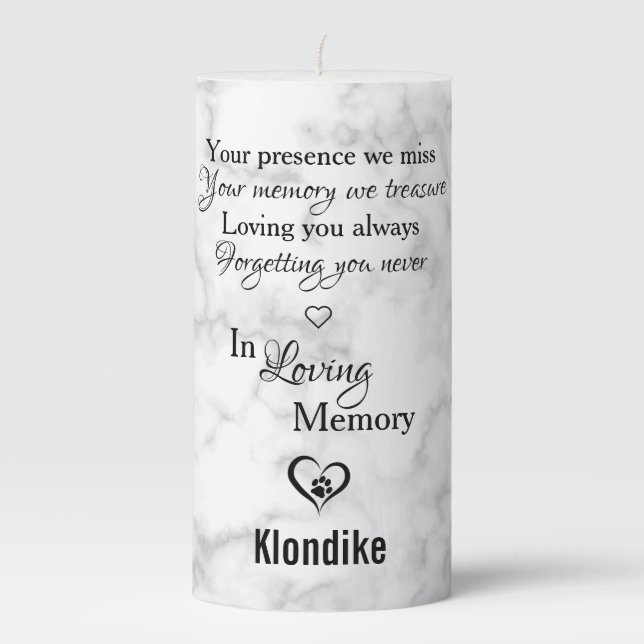 Custom Photo Collage Pet Memorial Pillar Candle (Front)