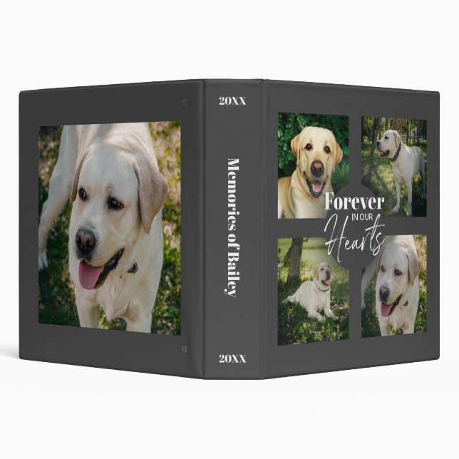 Custom Photo Collage Pet Photo 3 Ring Binder (Background)