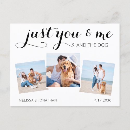 Custom Photo Collage Pet Wedding Dog Save The Date Announcement Postcard