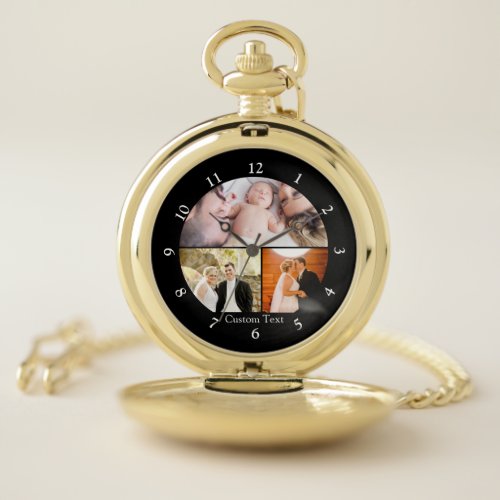 Custom Photo Collage Picture Pocket Watch