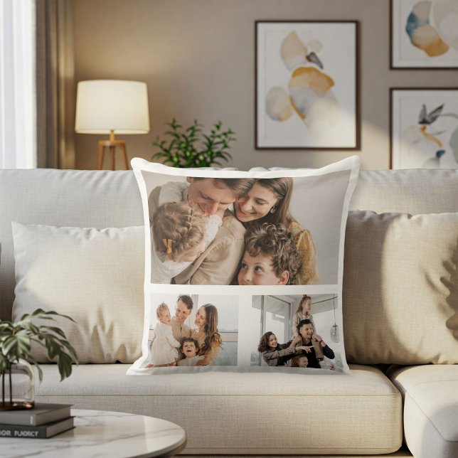 Custom photo collage pillow, Personalized photo  Throw Pillow (Creator Uploaded)