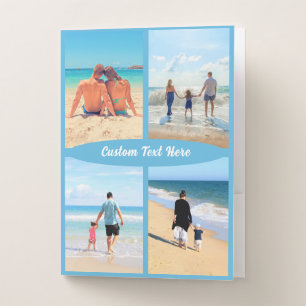 Custom Photo Collage Pocket Folder with Text