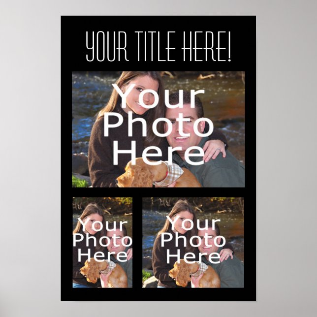 Custom Photo Collage Poster, Three Photos Poster (Front)