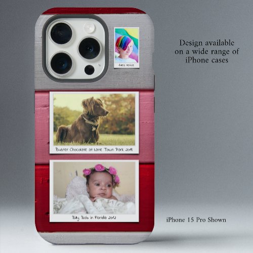 Custom Photo Collage Red Pink iPhone 15 Pro Case