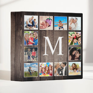 Custom Photo Collage Rustic Farmhouse Family 3 Ring Binder