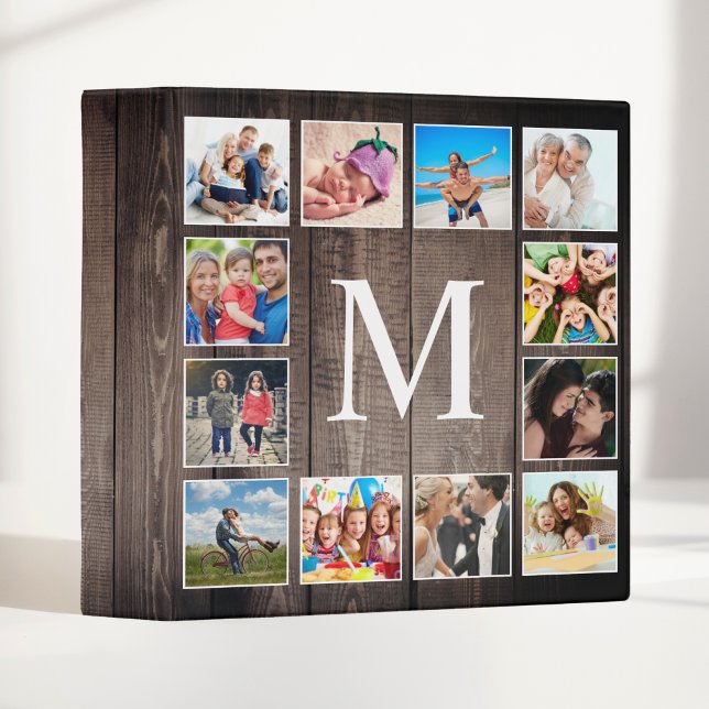 Custom Photo Collage Rustic Farmhouse Family 3 Ring Binder (Creator Uploaded)