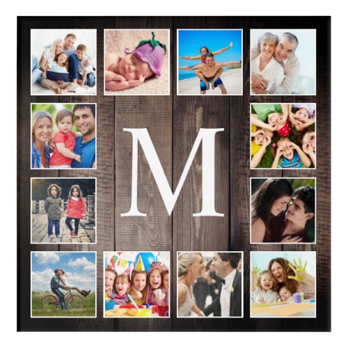 Custom Photo Collage Rustic Farmhouse Family Acrylic Print