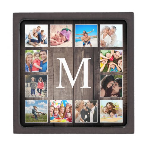 Custom Photo Collage Rustic Farmhouse Family Gift Box