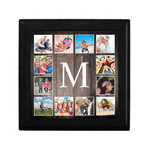 Custom Photo Collage Rustic Farmhouse Family Gift Box